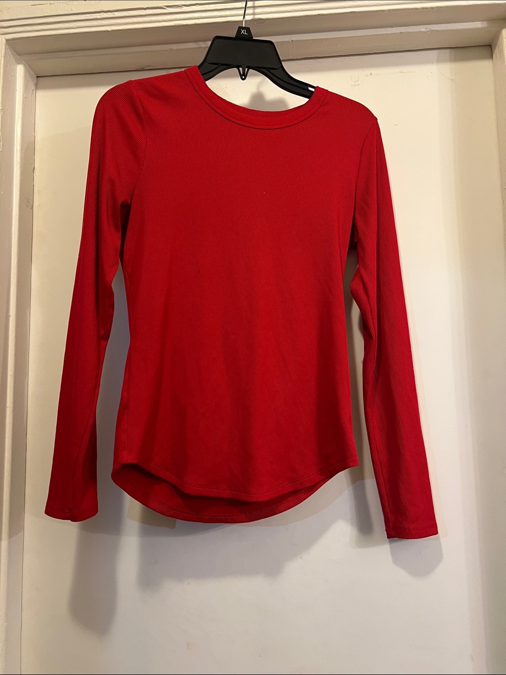 No Boundaries Red Long Sleeve Crewneck Tee
